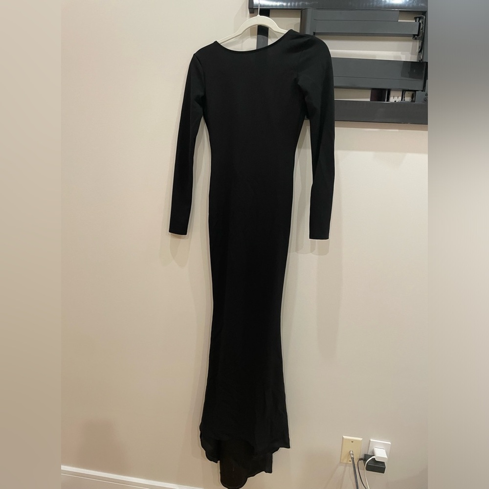 Black maxi dress. Evening